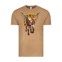 Vintage Camel longhorn cow with sunflowers Vintage Tee - RanaPortraitStore