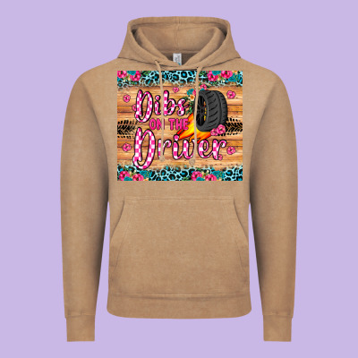 Dibs On The Driver Vintage Hoodie Designed By Jahusdesignshop