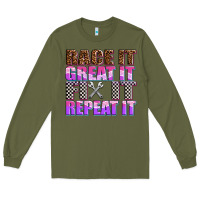 Army Green race ıt great ıt fıx ıt repeat ıt Long Sleeve Tee - AdoDesignShop
