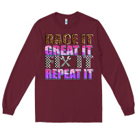 Burgundy race ıt great ıt fıx ıt repeat ıt Long Sleeve Tee - AdoDesignShop