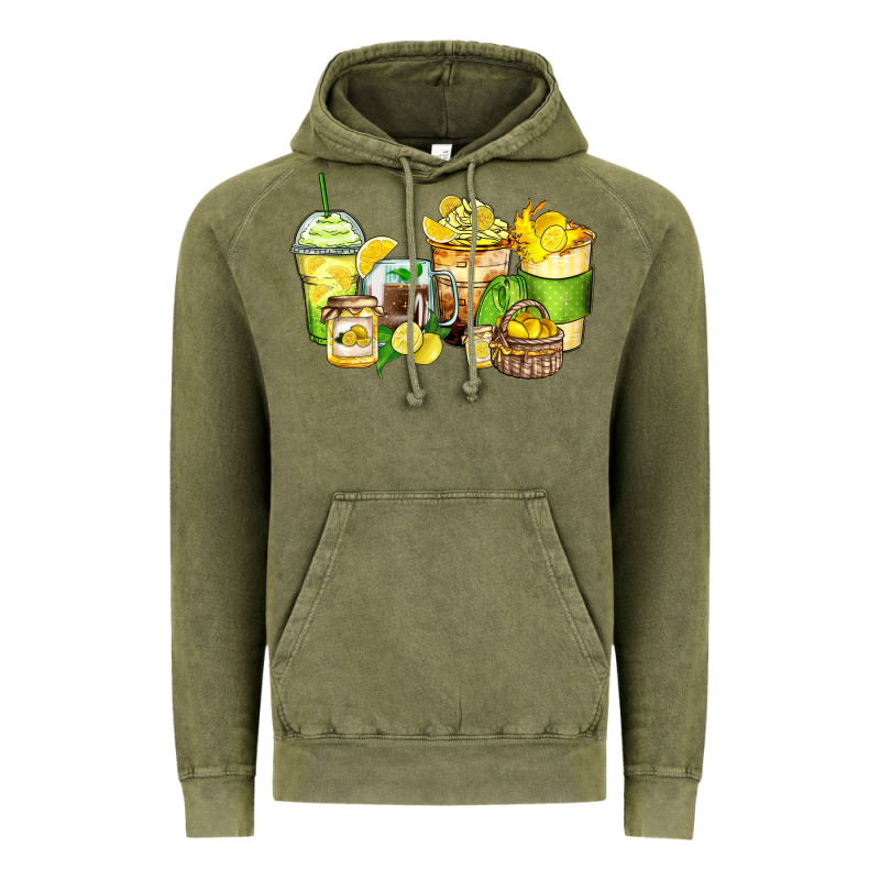 Lemon Farm Fresh Coffee Cups Vintage Hoodie by Zillion Design Studio | Teevron
