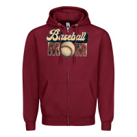 Burgundy baseball mom Zipper Hoodie - JahusDesignShop