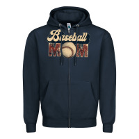 Navy baseball mom Zipper Hoodie - JahusDesignShop