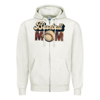 Oatmeal Heather baseball mom Zipper Hoodie - JahusDesignShop