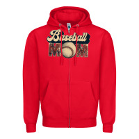 Red baseball mom Zipper Hoodie - JahusDesignShop