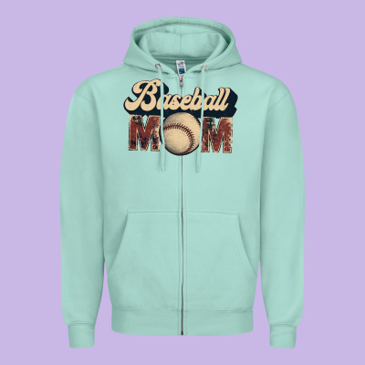 Baseball Mom Zipper Hoodie Designed By Jahusdesignshop