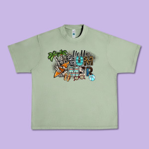 Hello Summer Urban Heavy Tee Designed By Sublimationcraftshop