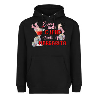 Black even cupid need a margarita Heavyweight Hoodie - MaliasSmallBusiness