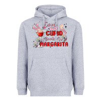 Heather Grey even cupid need a margarita Heavyweight Hoodie - MaliasSmallBusiness