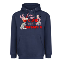 Navy even cupid need a margarita Heavyweight Hoodie - MaliasSmallBusiness