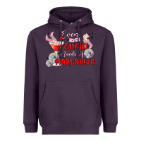 Plum even cupid need a margarita Heavyweight Hoodie - MaliasSmallBusiness