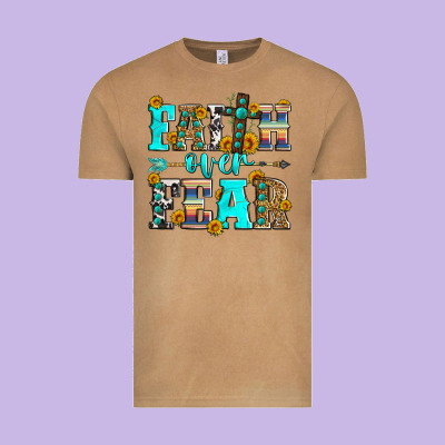 Faith Over Fear Vintage Tee Designed By Zillion Design Studio