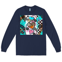 Navy race heart Long Sleeve Tee - AdoDesignShop
