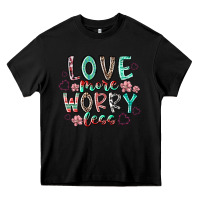 Black love more worry less Heavy Core Tee - RacoonDesign