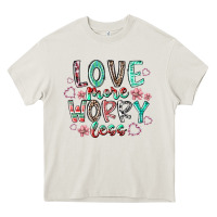 Cream love more worry less Heavy Core Tee - RacoonDesign