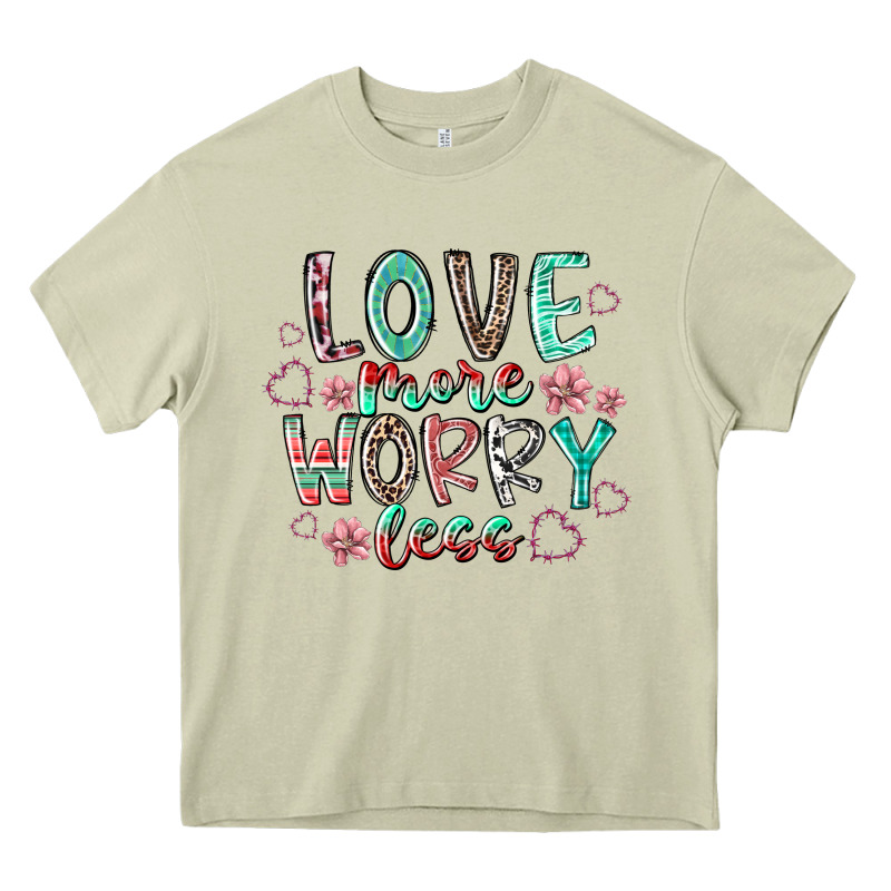Love More Worry Less Heavy Core Tee by RacoonDesign | Teevron