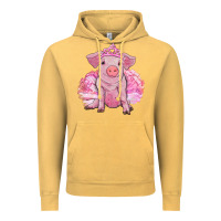 Vintage Mustard balerina pig with tutu Vintage Hoodie - RanaPortraitStore