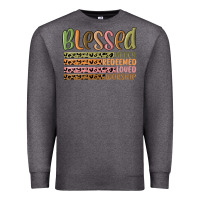 Charcoal Heather retro blessed redeemed quotes Premium Sweatshirt - MaliasSmallBusiness