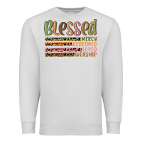 Dove Grey retro blessed redeemed quotes Premium Sweatshirt - MaliasSmallBusiness