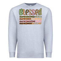 Heather Grey retro blessed redeemed quotes Premium Sweatshirt - MaliasSmallBusiness