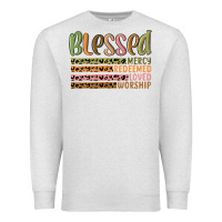 Oatmeal Heather retro blessed redeemed quotes Premium Sweatshirt - MaliasSmallBusiness