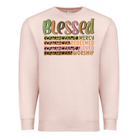 Pale Pink retro blessed redeemed quotes Premium Sweatshirt - MaliasSmallBusiness