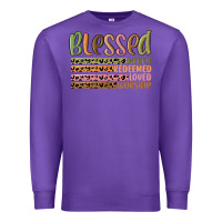 Purple retro blessed redeemed quotes Premium Sweatshirt - MaliasSmallBusiness