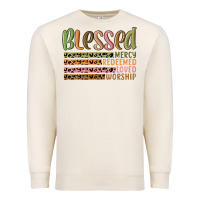 Sandshell retro blessed redeemed quotes Premium Sweatshirt - MaliasSmallBusiness