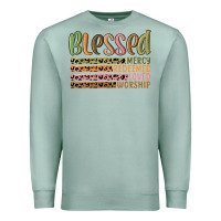 Seafoam retro blessed redeemed quotes Premium Sweatshirt - MaliasSmallBusiness