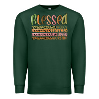 Sports Green retro blessed redeemed quotes Premium Sweatshirt - MaliasSmallBusiness