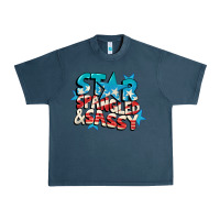 Midnight Navy Star spangled and sassy 4th of july Urban Heavy Tee - CowGirlArtShop