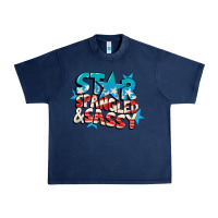 Navy Star spangled and sassy 4th of july Urban Heavy Tee - CowGirlArtShop