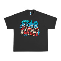 Pigment Black Star spangled and sassy 4th of july Urban Heavy Tee - CowGirlArtShop