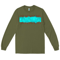 Army Green turquoise leopard Long Sleeve Tee - JahusDesignShop