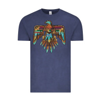 Vintage Denim thunderbird with sunflowers Vintage Tee - BarkalooDesign