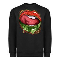 Black watermelon lips with leopard Heavyweight Sweatshirt - texasbilliewilder