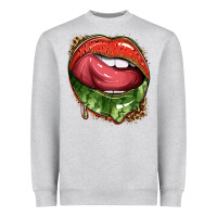 Watermelon Lips With Leopard Heavyweight Sweatshirt | Teevron