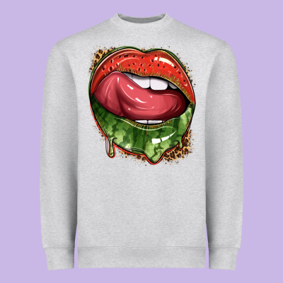 Watermelon Lips With Leopard Heavyweight Sweatshirt Designed By Texasbilliewilder