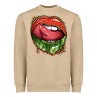 Mushroom watermelon lips with leopard Heavyweight Sweatshirt - texasbilliewilder