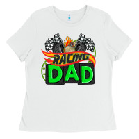 White racing dad with racing  equipment Ladies Tee - AdoDesignShop