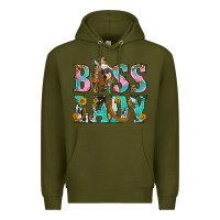 Army Green Boss Lady Premium Hoodie - BundleAndBundleShop