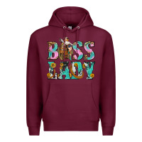 Burgundy Boss Lady Premium Hoodie - BundleAndBundleShop