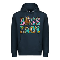 Navy Boss Lady Premium Hoodie - BundleAndBundleShop