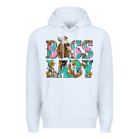 White Boss Lady Premium Hoodie - BundleAndBundleShop