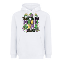 White thick thighs mardi gras vibes Heavyweight Hoodie - MaliasSmallBusiness