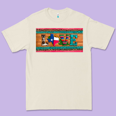 Love Texas Sunflowers Cactus Cowhide License Plate Premium Tee Designed By Artiststas