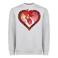 Heather Grey valentine's day rooster with leopard heart Heavyweight Sweatshirt - RanaPortraitStore