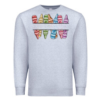 Heather Grey custom crayons Premium Sweatshirt - MaliasSmallBusiness