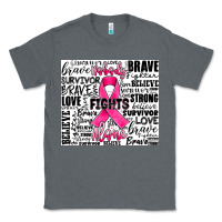 Charcoal Heather breast cancer nobody fights alone Classic Tee - JahusDesignShop