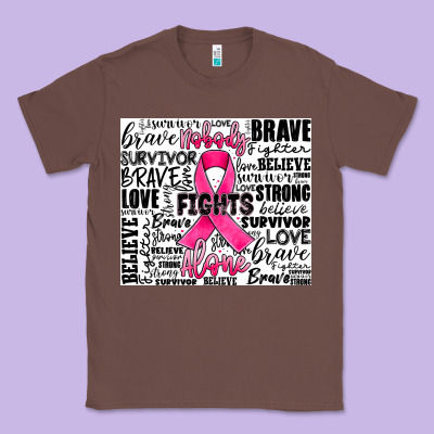 Breast Cancer Nobody Fights Alone Classic Tee Designed By Jahusdesignshop